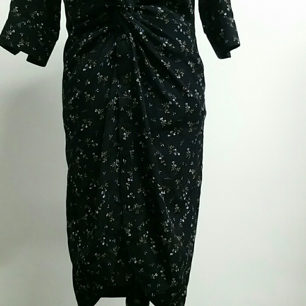 Navy floral print shirt dress - Picture 6 of 6